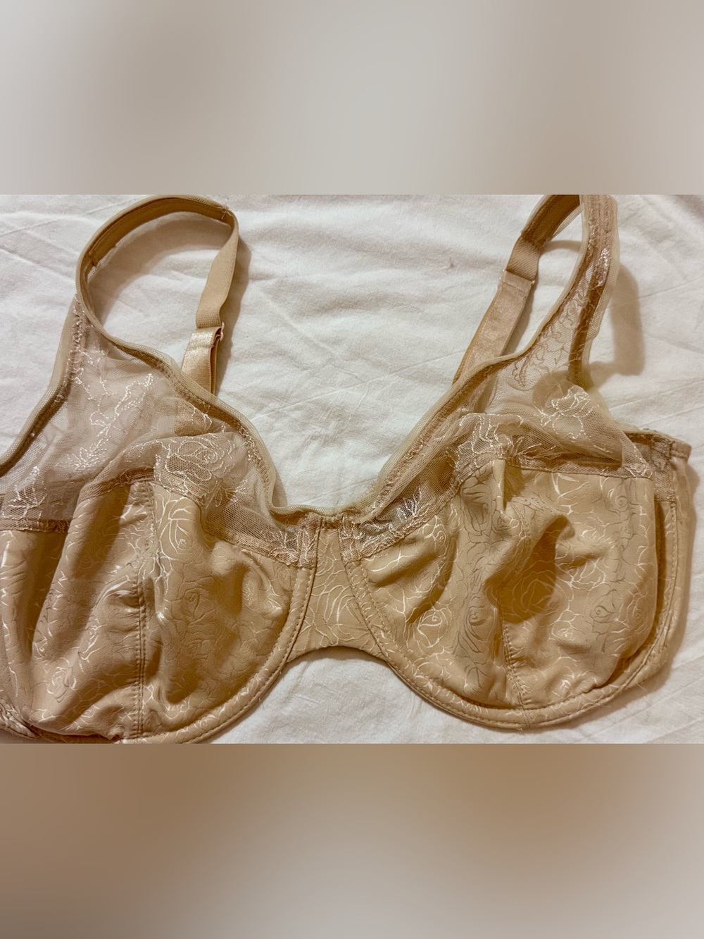 Wacoal Beige Lace-Detail Underwire Bra